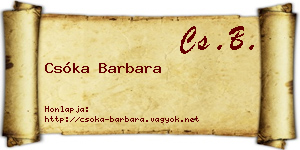 Csóka Barbara névjegykártya