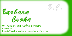 barbara csoka business card